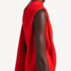 Women’s draped dress in sunset red Women’s draped dress in sunset red