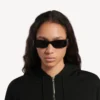 Women’s dynasty rectangle sunglasses in black