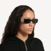 Women’s dynasty rectangle sunglasses in black