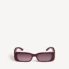 Women’s dynasty rectangle sunglasses in dark burgundy