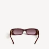 Women’s dynasty rectangle sunglasses in dark burgundy