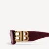 Women’s dynasty rectangle sunglasses in dark burgundy