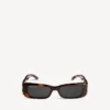 Women’s dynasty rectangle sunglasses in mid havana