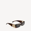 Women’s dynasty rectangle sunglasses in mid havana