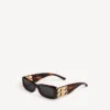 Women’s dynasty rectangle sunglasses in mid havana