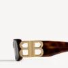 Women’s dynasty rectangle sunglasses in mid havana