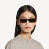 Women’s dynasty rectangle sunglasses in mid havana
