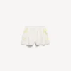 Women’s extreme tie dye a-line boxer shorts in white/yellow