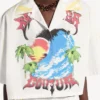 Women’s extreme tie dye bowling shirt in white/yellow Women’s extreme tie dye bowling shirt in white/yellow