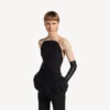 Women’s fitted bustier top in black
