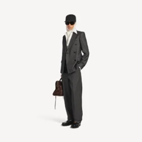Women’s fitted tailored pants in dark navy