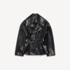 Women’s folded short trench in black Women’s folded short trench in black