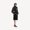 Women’s folded short trench in black Women’s folded short trench in black
