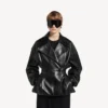 Women’s folded short trench in black Women’s folded short trench in black