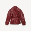 Women’s folded short trench in burgundy Women’s folded short trench in burgundy
