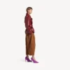 Women’s folded short trench in burgundy Women’s folded short trench in burgundy