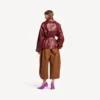 Women’s folded short trench in burgundy Women’s folded short trench in burgundy