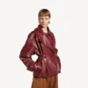 Women’s folded short trench in burgundy Women’s folded short trench in burgundy