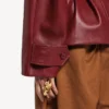 Women’s folded short trench in burgundy Women’s folded short trench in burgundy
