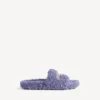 Women’s furry open mule in hortensia/crystal/red