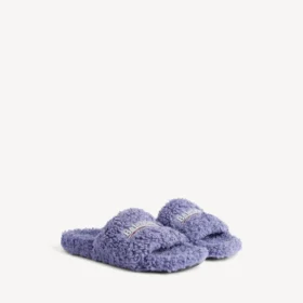 Women’s furry open mule in hortensia/crystal/red Women’s furry open mule in hortensia/crystal/red