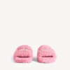 Women’s furry open mule in sweet pink