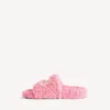 Women’s furry open mule in sweet pink