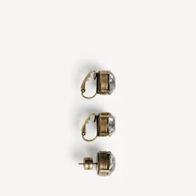 Women’s gala earrings set in dark gold/crystal