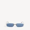 Women’s gossip rectangle m sunglasses in dark ruthenium/blue