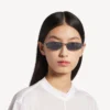 Women’s gossip rectangle m sunglasses in dark ruthenium/blue