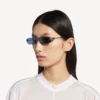 Women’s gossip rectangle m sunglasses in dark ruthenium/blue