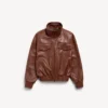 Women’s high collar blouson in chestnut Women’s high collar blouson in chestnut