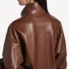 Women’s high collar blouson in chestnut Women’s high collar blouson in chestnut