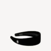 Women’s holli flat headband in black/shiny silver