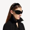 Women’s holli flat headband in black/shiny silver
