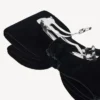 Women’s holli hair bow in black/shiny silver