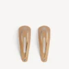 Women’s holli xxl snap clip set 2 in beige/shiny silver