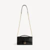 Women’s hourglass pochette with chain in black