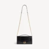 Women’s hourglass pochette with chain  in black