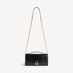 Women’s hourglass pochette with chain  in black