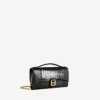 Women’s hourglass pochette with chain in black