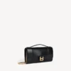 Women’s hourglass pochette with chain  in black