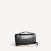 Women’s hourglass pochette with chain in black