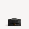Women’s hourglass pochette with chain in black