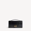 Women’s hourglass pochette with chain  in black