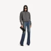 Women’s hourglass pochette with chain  in black