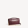 Women’s hourglass pochette with chain in dark burgundy Women’s hourglass pochette with chain in dark burgundy