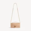 Women’s hourglass pochette with chain in nude Women’s hourglass pochette with chain in nude
