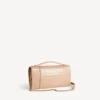 Women’s hourglass pochette with chain in nude Women’s hourglass pochette with chain in nude