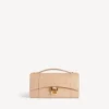 Women’s hourglass pochette with chain in nude Women’s hourglass pochette with chain in nude